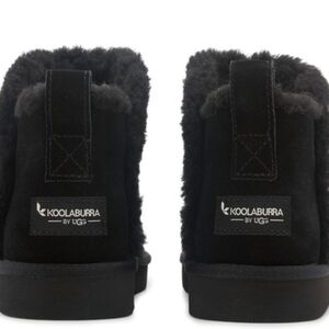 Koolaburra by UGG Ultra Mini Ankle Boots Faux Fur Lined Black Suede Size 9